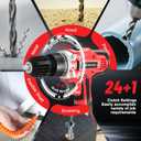GardenJoy 20v Cordless Drill Set, Power Electric Kit Battery With Charger 30Nm 2-Speed 3/8" Keyless Chuck 24+1 Torque Drill Driver screwdriver Bits with LED Electric Work Light for Women DIY
