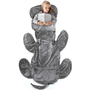 Cozy Hippo Animal Tail Blanket for Kids Soft and Comfortable Kids Sleeping Bag Sleep Sacks Blankets for Movie Night, Sleepovers, Camping and More - Fits Boys and Girls Ages 3-13 Years