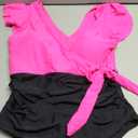 Blooming Jelly Women's Tummy Control Swimsuits Slimming One Piece Bathing Suit Ruffle Wrap V Neck Swimwear XL