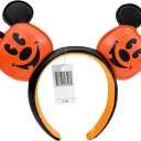 Halloween Mouse Ear Headbands, Orange Pumpkin Hairbands, Birthday Party Halloween Princess Decoration Hair Accessories Gift for Women Girl