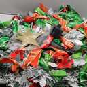 [ 8 Modes & Timer ] 6Ft Prelit Full Pop Up Flocked Pencil Christmas Tree with 200 Warm White LED Lights, Balls, Red & Green Ribbon, Bows, Plug in Collapsible Xmas Tree Outdoor Indoor Christmas Decor