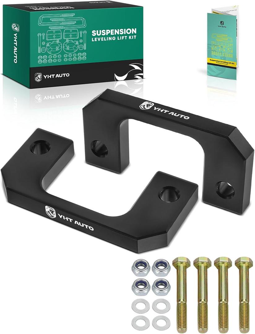 YHTAUTO 1 Inch Front Leveling Lift Kit Fit 2007-2024 Chevy Silverado 1500, Tahoe, Avalanche, Suburban, GMC Sierra Yukon XL | RWD/4WD | Strut Mount Raise the Front By 1 Inch | Suspension Leveling Kit