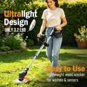 Cordless Weed Wacker Battery Powered Weed Eater with 2 Battery and Charger, 21V Electric Grass Trimmer with Metal Blade, 3 in 1 Stringless Weed Trimmer, Brush Cutter, Edger for Lawn Yard