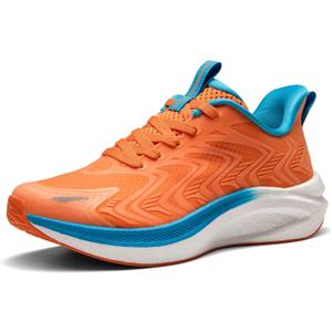 Men's Running Tennis Shoes FlyLife Athletic Gym Workout Cross Training Comfortable Breathable Walking Sneakers (8, Orange)