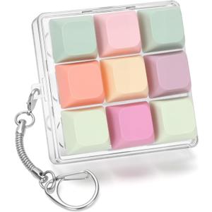 FunisFun Keyboard Fidget Toy with Keychain, 9 Buttons Fidget Clicker for Adults, Stress Relief Office Gifts to Relieve Anxiety and Improve Focus