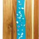 Chicapica 18-Inch Acacia Wood & Resin Cutting Board with Sea Shell Inlay – Elegant Tray for Cheese, Fruit & Entertaining – Doubles as Display Stand & Gift for Wedding, Housewarming or Hostess