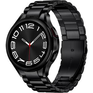 Wepro Silver Metal Strap for Galaxy Watch 7 Band for Samsung Watch 6 bands 6 Classic 47mm 43mm 5 4 44mm 40mm FE 5 Pro 45mm 4 Classic 46mm 42mm Stainless Steel Men Women 20mm Band Quick Release