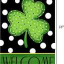 4 x St Patrick's Day Garden Flag,Shamrock St Patricks Flag 12.5 x 18 Inch Clover for Garden and Home Decorations