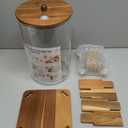 2.1 Gallon Large Glass Drink dispenser, With Wood Stand Steel Spigot