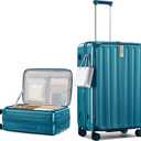 Hanke 26 Inch Expandable Luggage Top Opening Checked Bag Luggage Hard Shell Suitcases with Wheels Lightweight Travel Luggage Heavy Duty Luggage Suitcase with Lock for Woman Men-Caribbean Blue