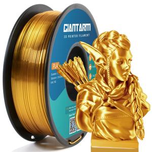 GIANTARM 3D Printer Filament, Silk Gold Pla Filament, 1Kg(2.2lbs) Spool, 1.75mm Dimension Accuracy +/- 0.03mm, 3D Printing Filament
