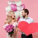 2 x Pink White Heart Balloons, 12 Pcs Cream Foil Balloons, 18 Inch Baby Pink Heart Balloon for Valentines Decorations Birthday Baby Shower Wedding Party Decorations