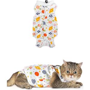 ANWA Cat Recovery Suit - Breathable Cat Onesie for Cats After Surgery Female, Kitten Surgery Recovery Suit Female Abdominal Wounds (Small, Candy)