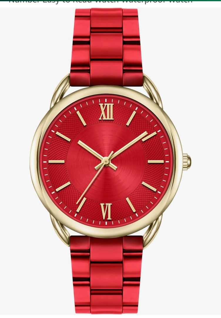 Women Watch Metal Bracelet Watch Roman Number Easy to Read Watch Waterproof Watch