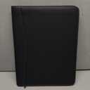 STYLIO Zipper Padfolio Portfolio Binder Organizer | Faux Leather Portfolio for Resume, Documents, Phone, Tablet, Business Supplies and Cards | Notebook Organizer with Letter Sized Notepad Included (21.5" x 13.5" (Opened Up), Black)