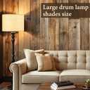 GO&SO Large Drum Lamp Shades Woven Lampshades Barrel Shape, 16" L x 12" H (E26 Spider),Farmhouse Lampshades For Floor Lamps & Table Lamps, Hand Crafted Replacement Lamp Shade, Easy Assembly Required