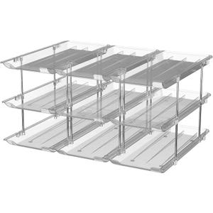 Stackable Soda Can Organizer for Refrigerator, Soda Can Dispenser Water Bottle Organizer, Fridge Organizer & Stackable Drink Organizer for Fridge(3 Tier - Hold 9)