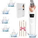 2026 Pore Vacuum, Rechargeable Blackhead Remover Vacuum with 5 Suction Heads, Face Vacuum Pore Cleanse 3 Adjustable Suction Levels, Stainless Steel Tools for Nose Face, At-Home Skincare Kit- White