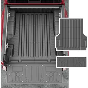 powoq Truck Mat Compatible with 2022 2023 2024 2025 Nissan Frontier Truck Bed Mat Tailgate Liner Replacement for 2022-2025 Nissan Frontier Accessories(5FT Bed Mat+Circle Style Tailgate Mat)