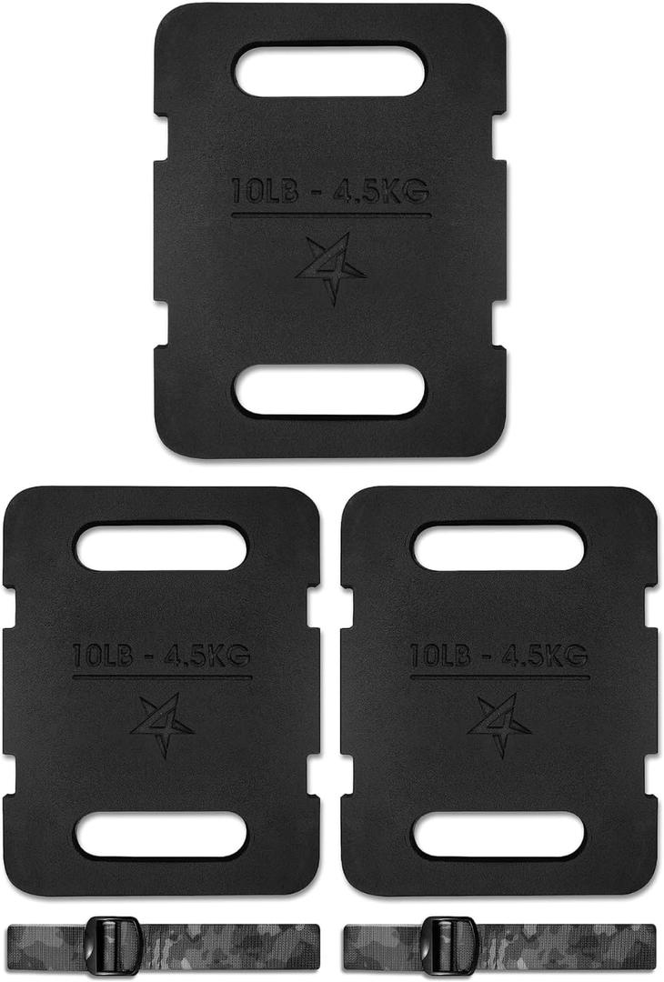 Yes4All Adjustable Ruck Weight with Straps for Rucking, Swings, Squat & Strength Training - Multiple Weights: 10LB to 40LB (30LB)