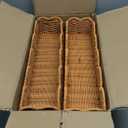 Nursery Book Shelves Set of 4 - Artisanal Natural Rattan Scalloped Book Shelf for Kids Rooms 15.8" W, Cute Wicker Nursery Bookshelf Wall Mounted, Handwoven Floating Kids Bookshelf, Baby Boho Decor