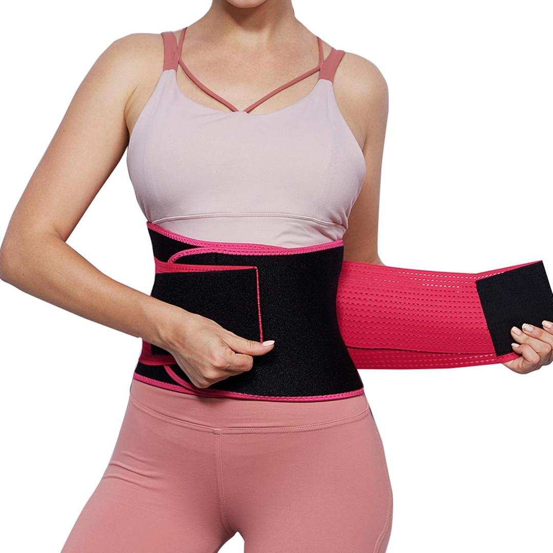 Waist Trimmer for Women, Waist Trainer for Weight Loss,Slimmer Sweat Belt for Men (Small-Medium, Pink Pro)