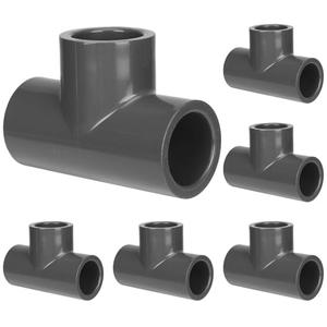 Klyyo Clyro 6 Pack Schedule 80 PVC Pipe Fitting Tee, 1" Socket, Compatible with 801 Series, Heavy Duty Gray PVC Tee for Industrial, Irrigation & Plumbing Applications