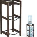 5 Gallon Water Jug Holder with Top Shelves, Natural Solid Wood Water Dispenser Stand 31"H, 3-Tiers 5 Gallon Water Jug Stand, Water Cooler Jug Rack, 5 Gallon Water Bottle Holder with 2 Slot & Top Shelf