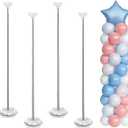 Balloon Column Stand Kit, Set of 4 – 7ft Height Adjustable Balloon Arch Stand Kit, Metal Telescopic Balloon Stand for Baby Shower, Birthday, Wedding, and Graduation