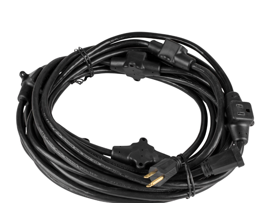 Century Power 32.5 ft. 14/3 Multi-Outlet Power Distribution Heavy Duty Extension Cord - Black