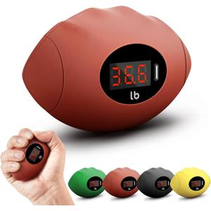 Hand Grip Strengthener, Rechargeable Digital Grip Strength Trainer up 220.4 Lbs(100kg) Hand Grip Exerciser Equipment for Strength Training-Forearm-Gripper-Finger, Stress Balls for Adults/Kids (Brown)