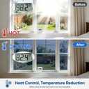 SUNBABY Window Tint for Home, One Way Privacy Film Heat & UV Blocking, Static Cling No Glue Renter Friendly Cover for Home Bedroom, Office & Sliding Glass Door, 35.4 x 78.7 Inch, 3 Tools, Blue