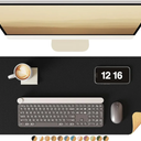 YSAGi Double-Sided Desk Pad, Leather Desk Mat, Eco Cork Desk Pad Protector, Large Mouse Pad for Desk, Waterproof Desk Blotter Pad, Desk Writing Pad for Office Work/Home(23.6"x13.7",Black+Cork