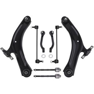 maXpeedingrods 8Pcs Front Suspension Kit for Nissan Rogue 2008-2013, Rogue Select 2014-2015, 2 Lower Control Arms with Ball Joint, 2 Sway Bar End Link, 4 Outer & Inner Tie Rods