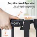 COMOMY 80" Extra Wide Baby Gate, Dog Gate for House Stairs Doorways Fireplace, Auto Close Pet Gate with Door Walk Through, 3 Metal Panels, Hardware Mounted Baby Fence Indoor Outdoor(30" Tall, Black)