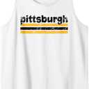 Pittsburgh Pennsylvania Three Stripe Vintage Weathered Tank Top, Size: M