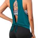 Aqua Eve 3 Piece Tankini Swimsuit for Women Tank Bathing Suit with Shorts Open Back Athletic Swimwear (Large, Blue)