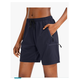 SANTINY Women's 5''/ 7''/9'' Hiking Cargo Shorts Quick Dry Lightweight Summer Shorts for Women Athletic Golf Zipper Pockets, Size:M