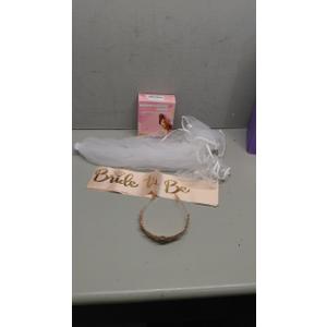 Birde to Be Set, Rose Gold, Bride to be Veil and Bride Sash for Bridal Shower, Party Favors, Engagement Gifts or Hen Party Supplies 