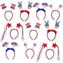 4E's Novelty 4th of July Headband Bulk  10 Pack Patriotic Head Bopper American Flag Headband for Kids & Adults, Fourth of July Party Favors Accessories, Independence Day Decorations