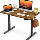 Electric Standing Desk, 40" x 24" Adjustable Height Sit Stand Desk, Small Space Workstation, Compact Computer Desk for Home Office, Stable Steel Frame (Rustic)