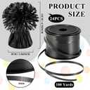 24 PCS Balloon Weights Metallic Anchor, Balloon Holder Heavy Weights with 1 Roll Black Crimped Ribbon for Balloons Table Party Favor Birthday Decor(Black)