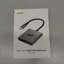 Acer SD Card Reader USB C, 3 in 1 Memory Card Reader with Dual Slots & USB 3.0, Micro SD Card Adapter for iPhone 17/16/15 Compatible with Camera, Android, MacBook Neo/Pro/Air, Laptop (Grey)