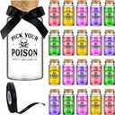 20 Pcs 120ml Halloween Glass Potion Bottles with Cork Stoppers and Ribbons Halloween Party Glass Bottles Bulk DIY Pick Your Poison Jars Small Spell Jars Spooky Party Favors for Guests