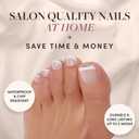 Glamnetic Press On Toenails - MaDamn | Classic White French Tip Fake Toe Nails with a Glossy Finish | 16 Sizes - 32 Toe Nail Kit with Glue