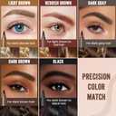 AWROSE Eyebrow Pencil, 2 Pack 3D Waterproof Microblading Eyebrow Pen 4 Fork Tip Tattoo Pencil, Precise Natural Brow Magic Eye Brow Pencil with Hair Like Strokes, Multi-Used Eye Brow Pen for Women