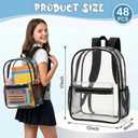 48 Pack Clear Backpack Bulk,17 inch Heavy Duty School Backpack 12 Colors