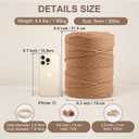 Macrame Cotton Cord 5mm x 328yds, ZUEXT Natural Handmade Brick Red Cords 4 Strands Knitted Rope String for Craft Wall Hanging Weaving Tapestry Dream Catchers Hanger DIY Gift (300m)