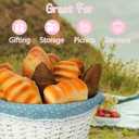 Cinnvoice 4 Pcs Easter Baskets Wicker Gift Basket with Folding Handles and Removable Liner Easter Egg Hunt Willow Picnic Basket Easter Candy Storage Weddings Basket Garden and Home Decoration