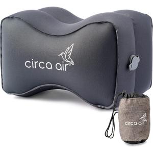 Circa Air Inflatable Knee Pillow for Side Sleepers, Travel Knee Pillow Between Legs for Sleeping, Orthopedic Sciatica Pain Relief Pillow, Leg Pillow for Hip Joints and Thigh Sleep Support (Gray)